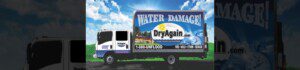 Water damage service truck advertisement image.